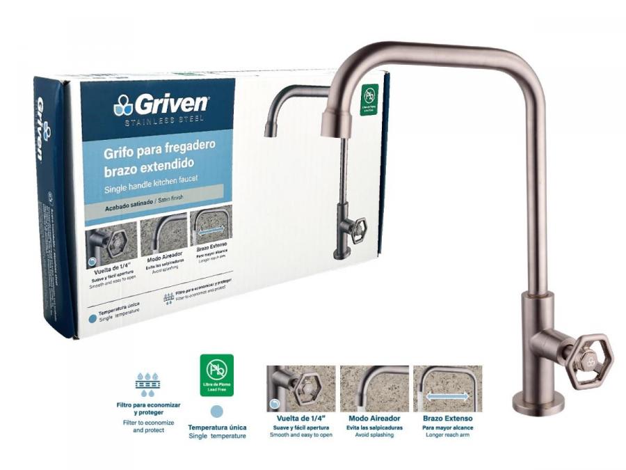 KITCHEN FAUCET SATIN FINISH SS/GVS-SSF-04/GRIVEN image
