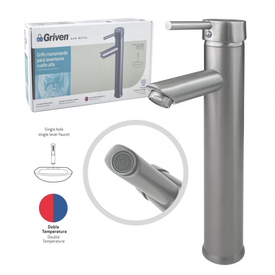 KITCHEN FAUCET S/H HIGH NECK/GUN METAL/GV-TMQF-1/GRIVEN image